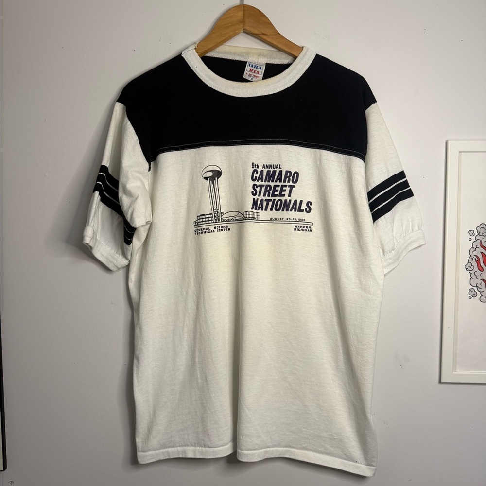 Vintage 80’s Camaro Street Nationals 1988 Black and White T-Shirt Michigan - Picture 1 of 3